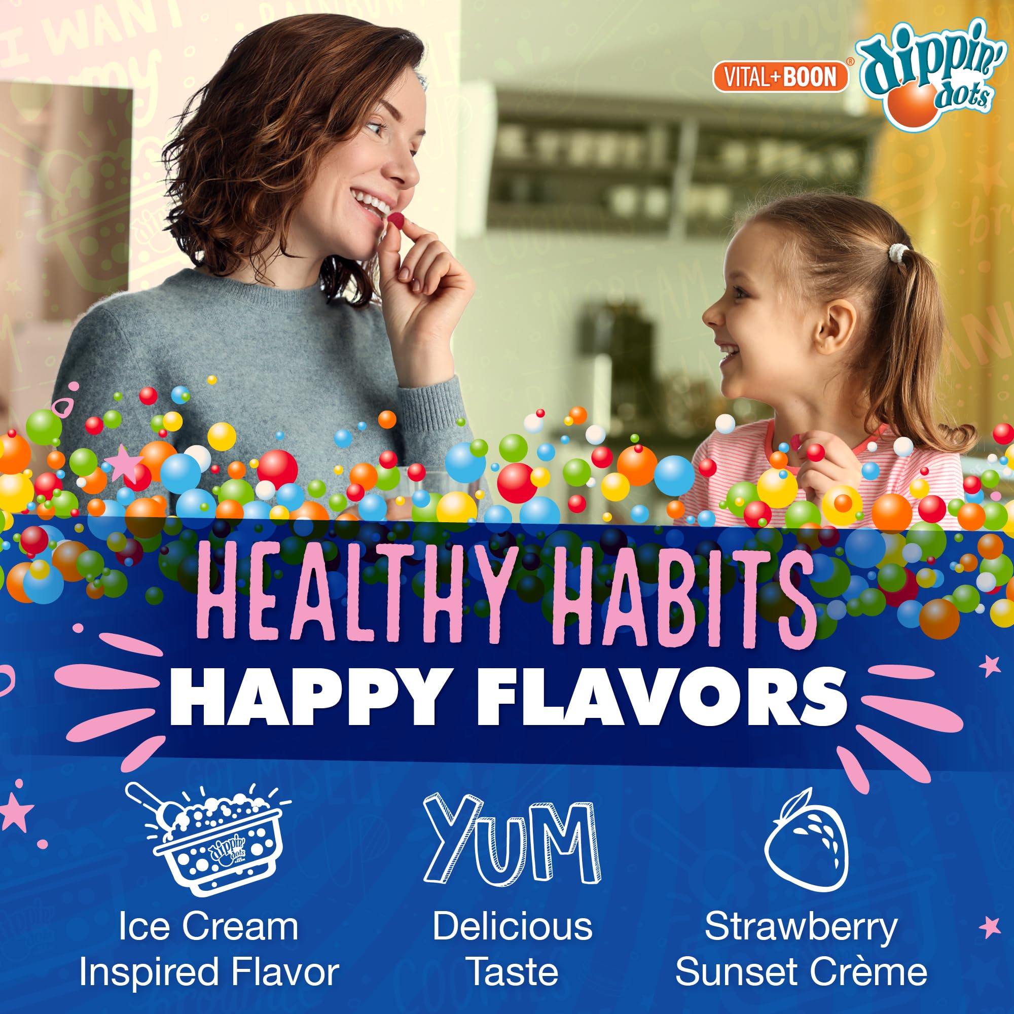 Vital+Boon Dippin' Dots Kids Melatonin Gummies with fruits