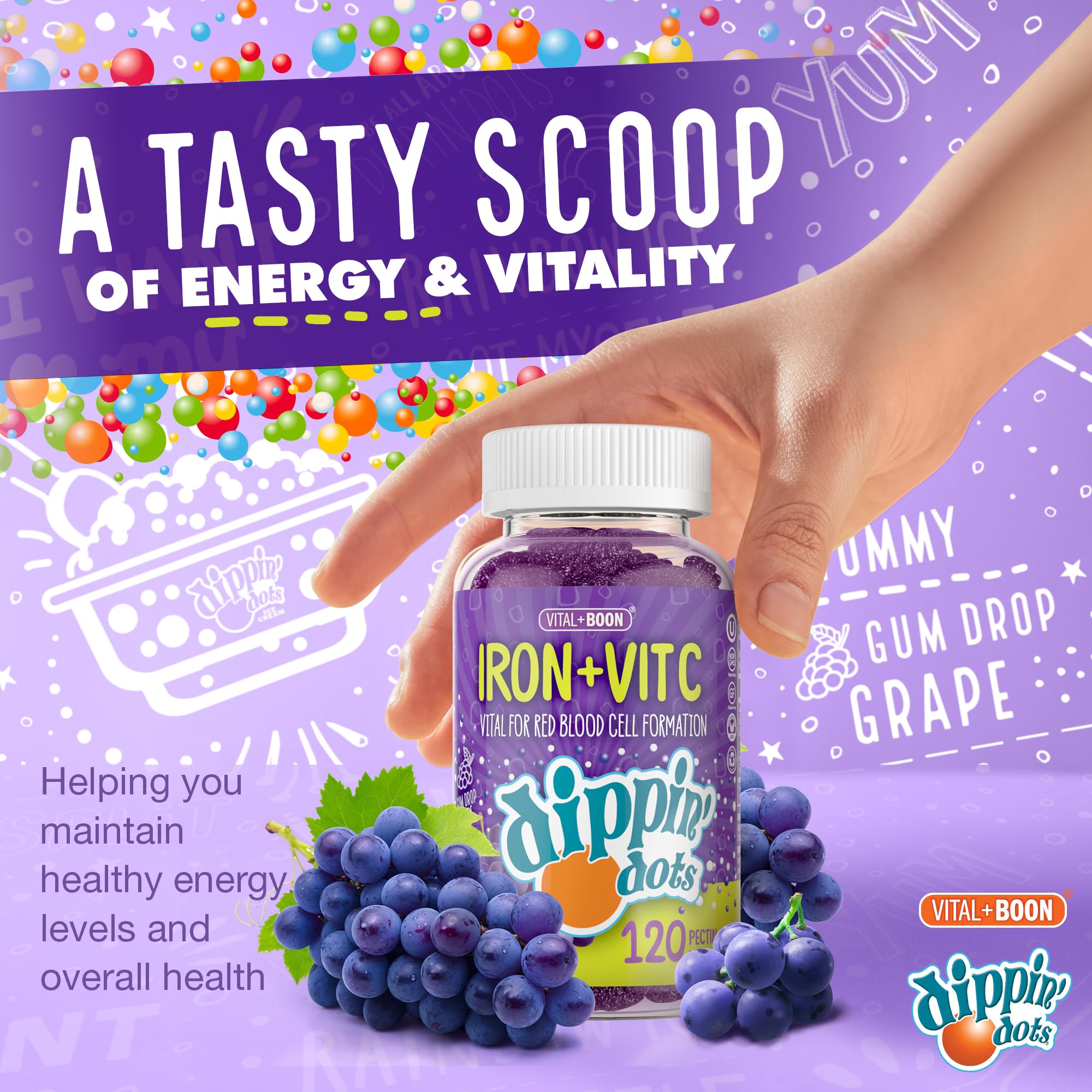 Vital+Boon Iron Gummies child-resistant cap