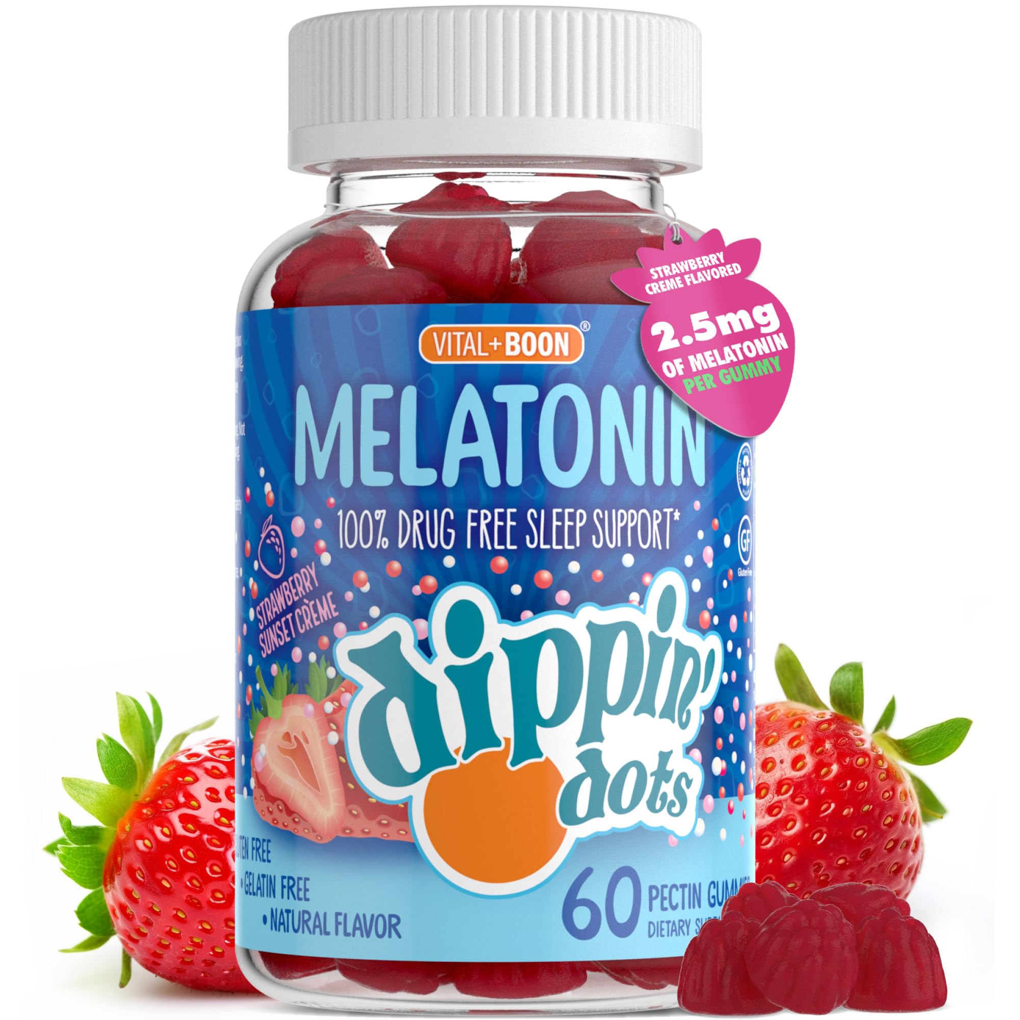 Vital+Boon Kids Melatonin Gummies in a bowl