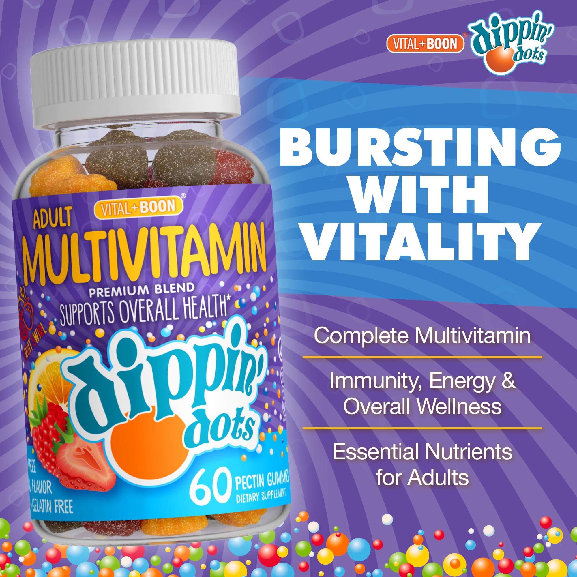 Vital+Boon Multivitamin Gummies with Dippin' Dots flavour