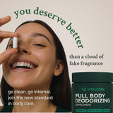 Vital Core Body Deodorizing Supplement on a wooden table