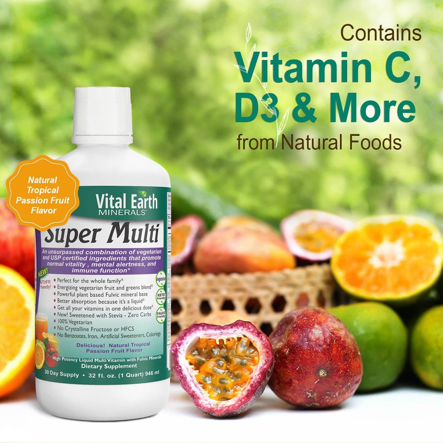 Vital Earth Minerals Super Multi Liquid Multivitamins ingredients list