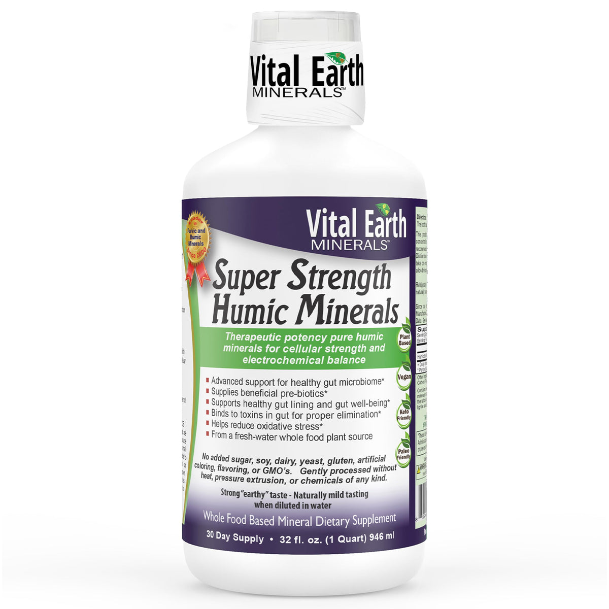 Vital Earth Minerals Super Strength Humic Liquid bottle front view