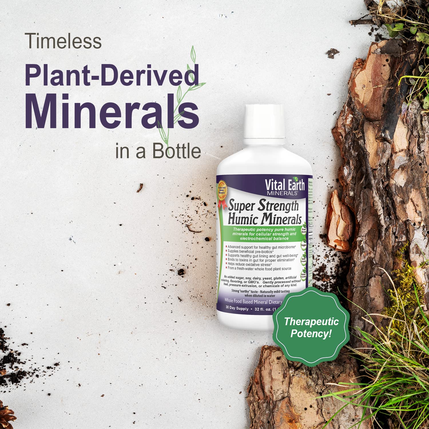 Vital Earth Minerals Super Strength Humic Liquid with neutral taste