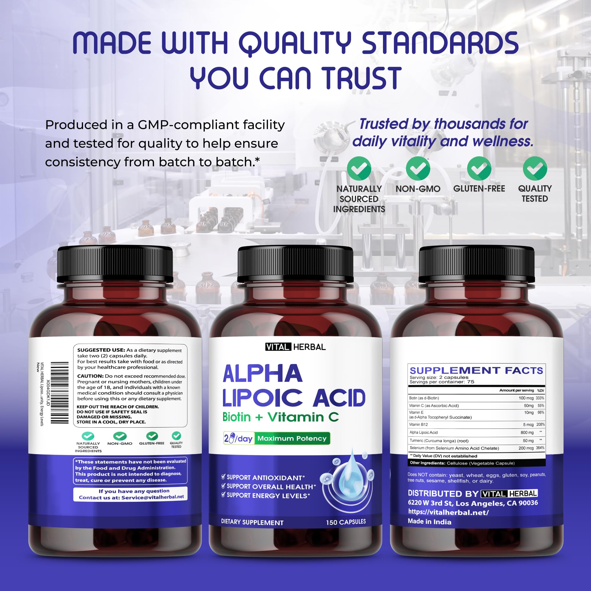 VITAL HERBAL Liposomal Alpha Lipoic Acid ingredients list