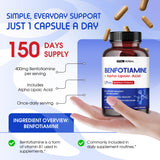 VITAL HERBAL Liposomal Benfotiamine 150 capsules with label details