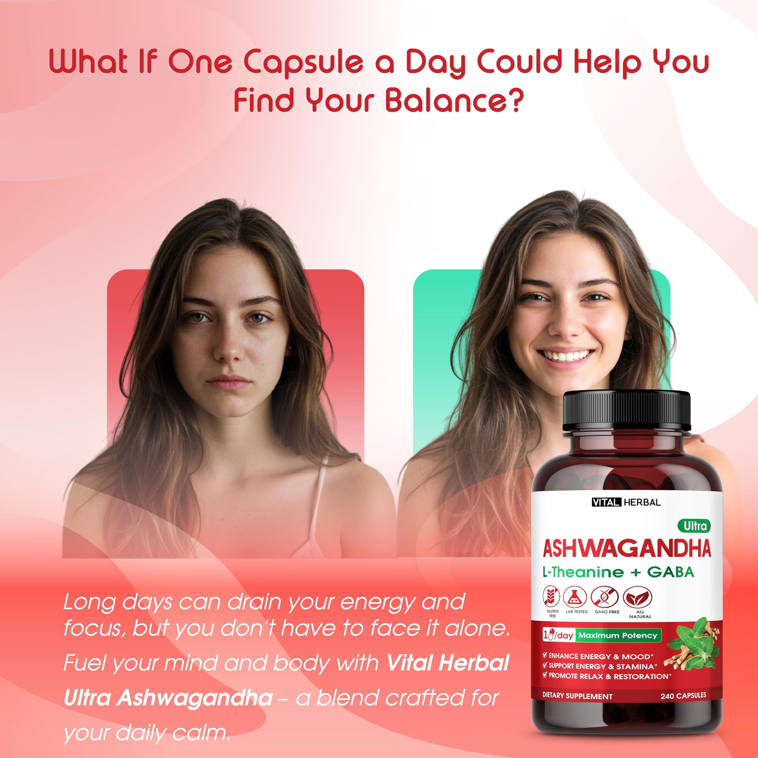 VITAL HERBAL St. John's Wort Capsules bottle side view