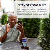 Vital-J Empowering Mushroom Blend Capsules close-up of capsules