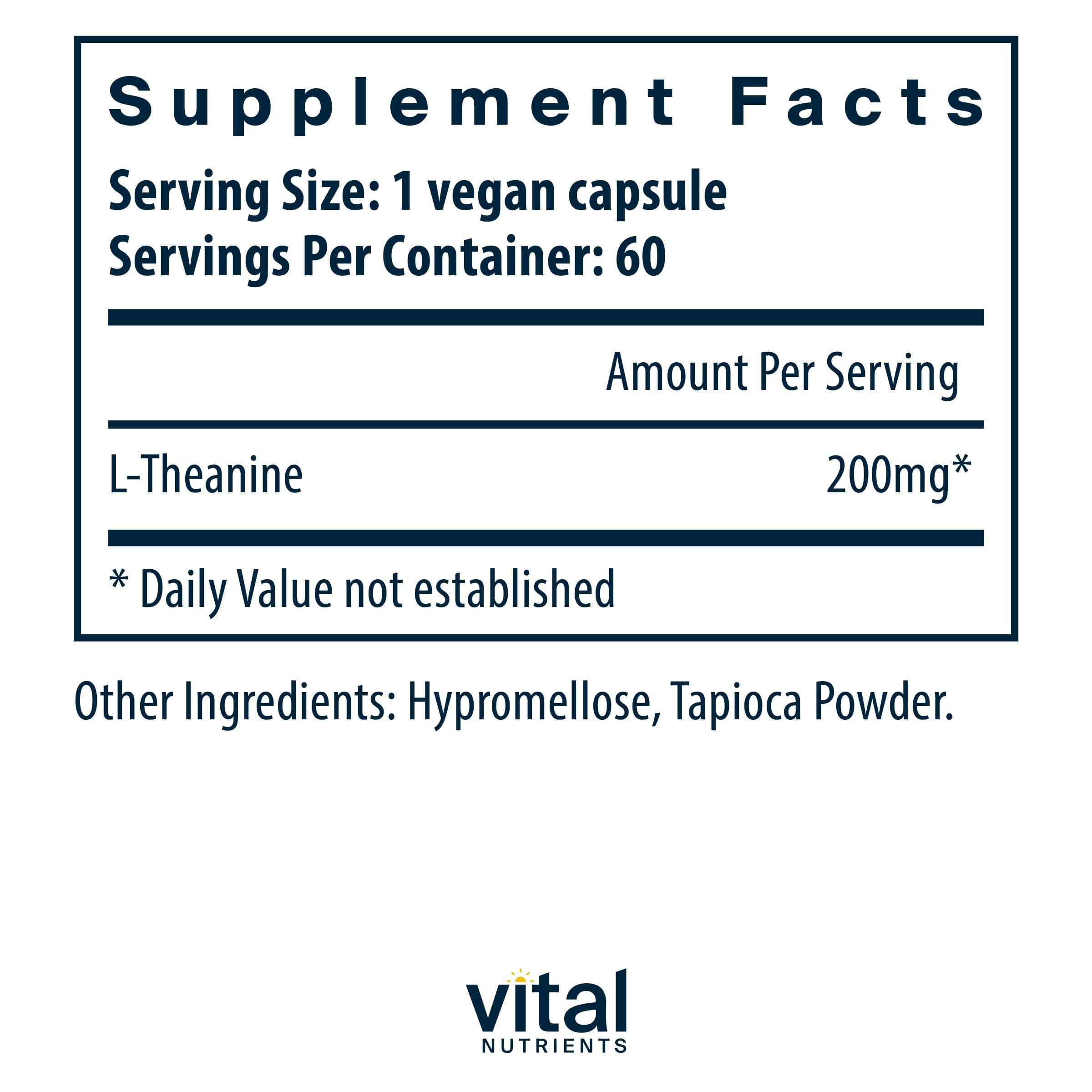 Vital Nutrients 5-HTP Capsules 200mg side view