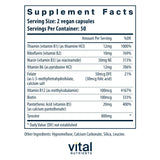 Vital Nutrients Adrenal Extracts 100g side view with nutritional information