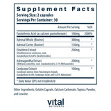 Vital Nutrients Adrenal Support Supplement bottle side view