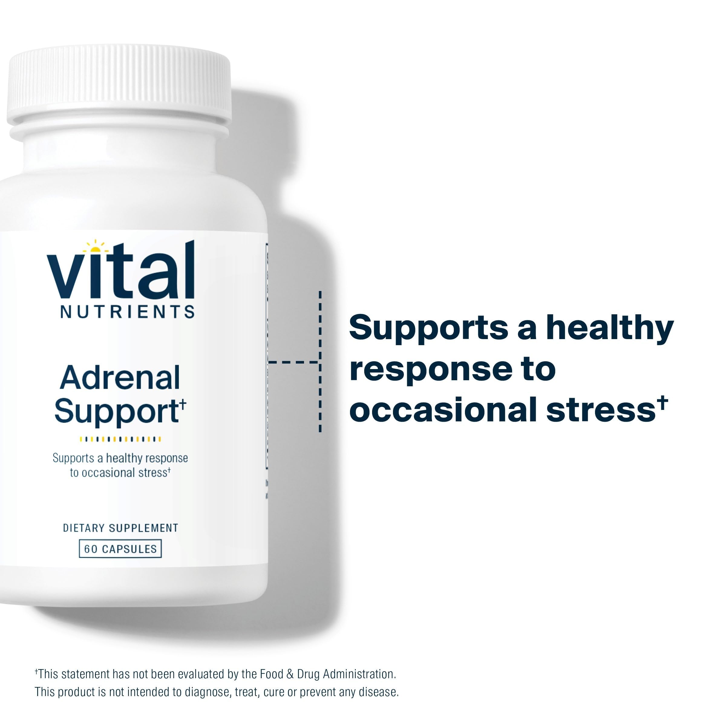 Vital Nutrients Adrenal Support Supplement capsules close-up