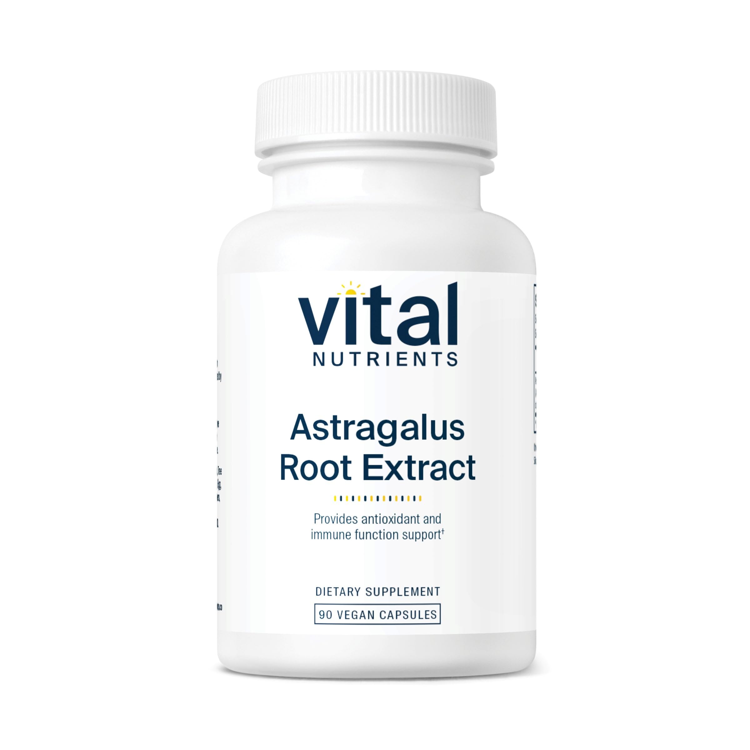 Vital Nutrients Astragalus 600mg vegan capsules front view