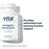 Vital Nutrients Astragalus 600mg vegan capsules on a wooden table