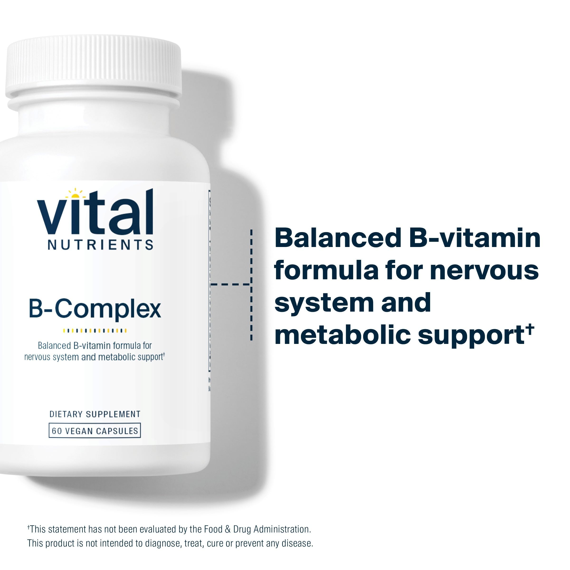 Vital Nutrients B-Complex Vitamins packaging with ingredient list