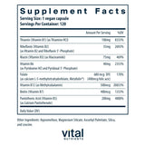 Vital Nutrients B-Complex Vitamins side view of bottle
