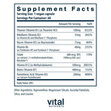 Vital Nutrients B-Complex Vitamins side view showing capsule details
