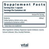 Vital Nutrients Berberine Supplement 500mg vegan capsules side view