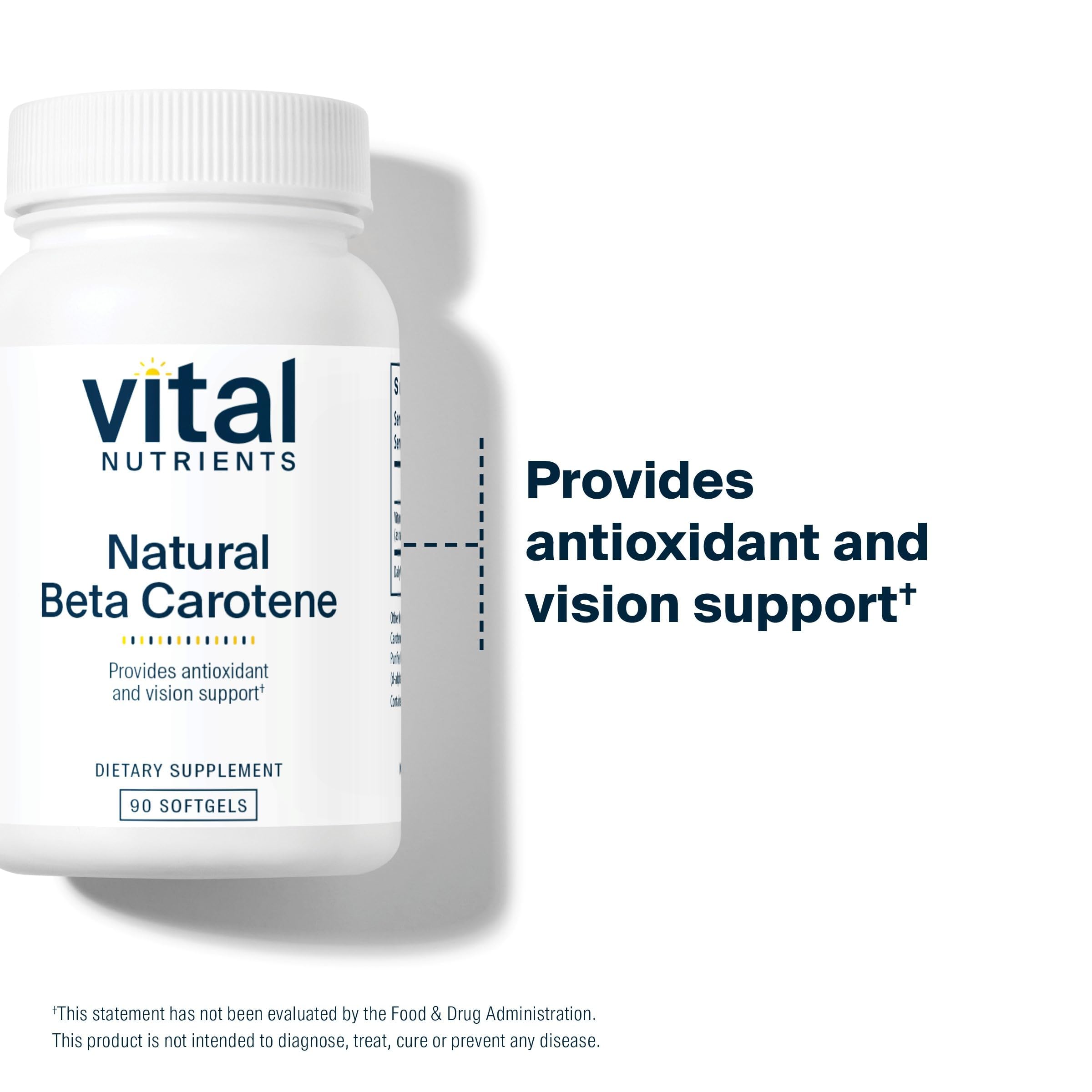 Vital Nutrients Beta Carotene 7500mcg Softgels serving size details