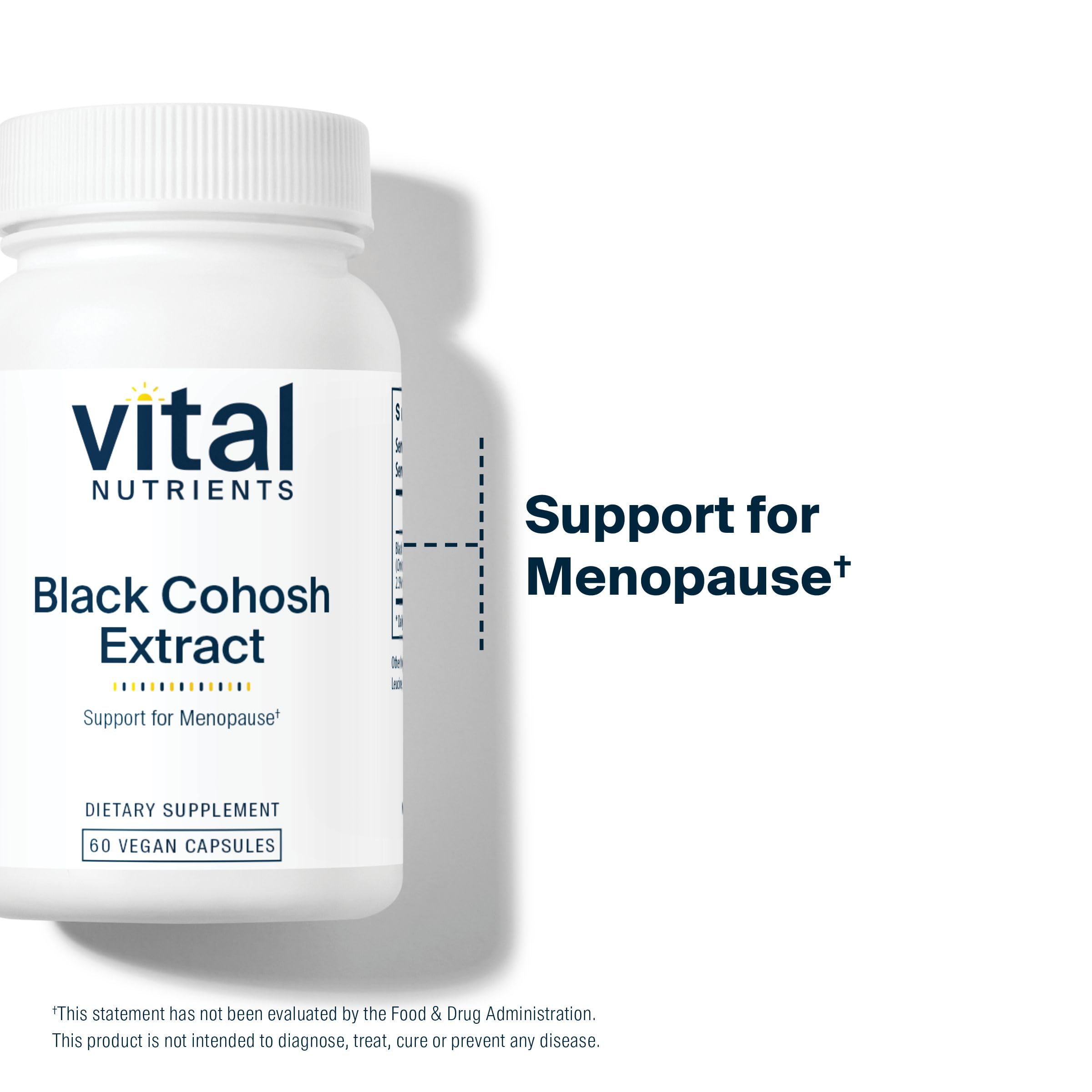 Vital Nutrients Black Cohosh Supplement alongside herbal teas