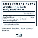 Vital Nutrients Black Cohosh Supplement back view with ingredient details