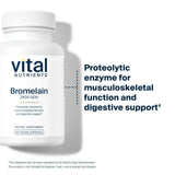 Vital Nutrients Bromelain Supplement on a wooden table