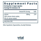 Vital Nutrients Calcium Citrate & Malate supplement side view