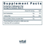 Vital Nutrients Cellulose Fiber Supplement 454g packaging