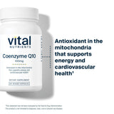 Vital Nutrients CoQ10 Supplement 100mg vegan capsules with measuring spoon