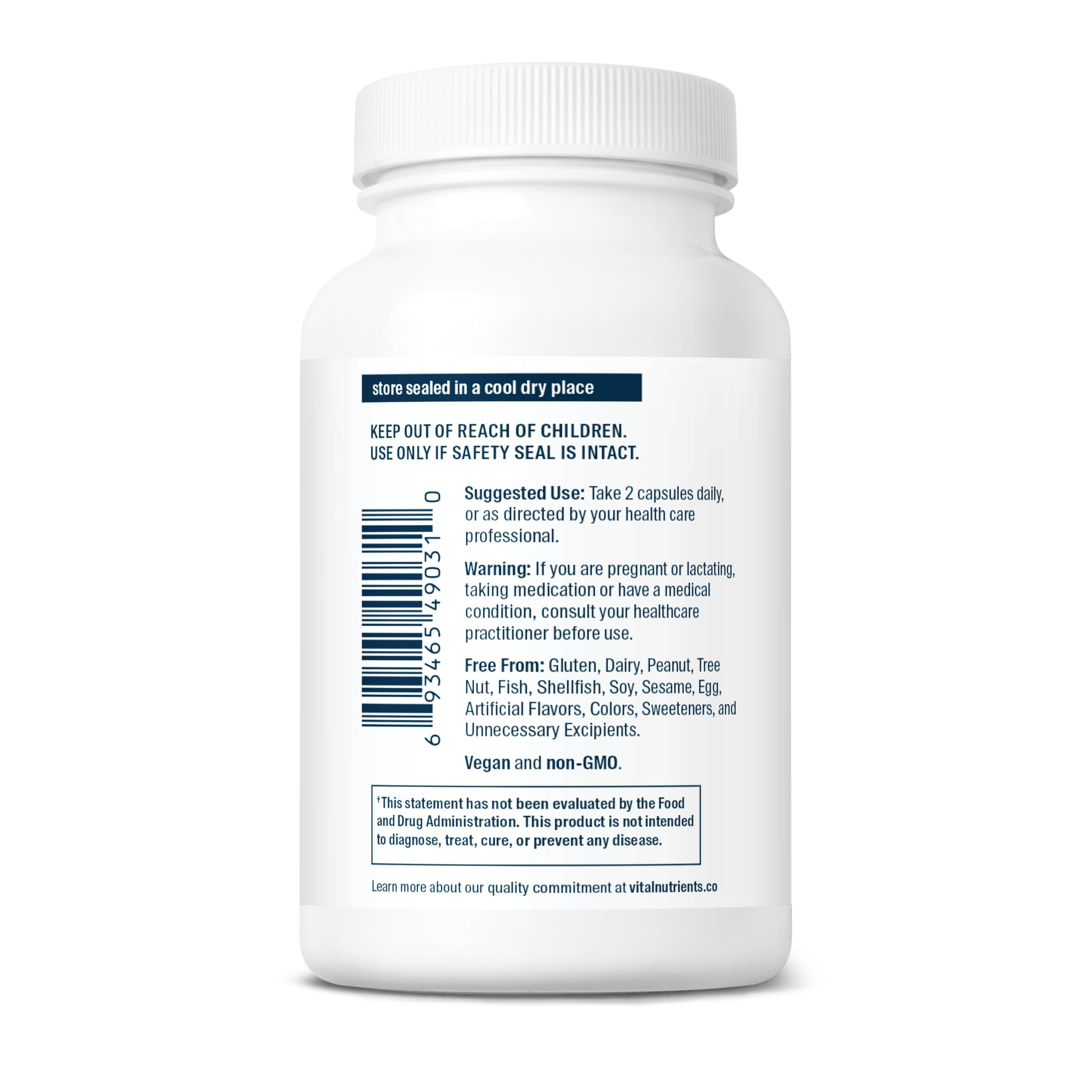 Vital Nutrients Cortisol Balance ingredients list