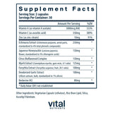 Vital Nutrients Herbal Biotic 60 Capsules side view