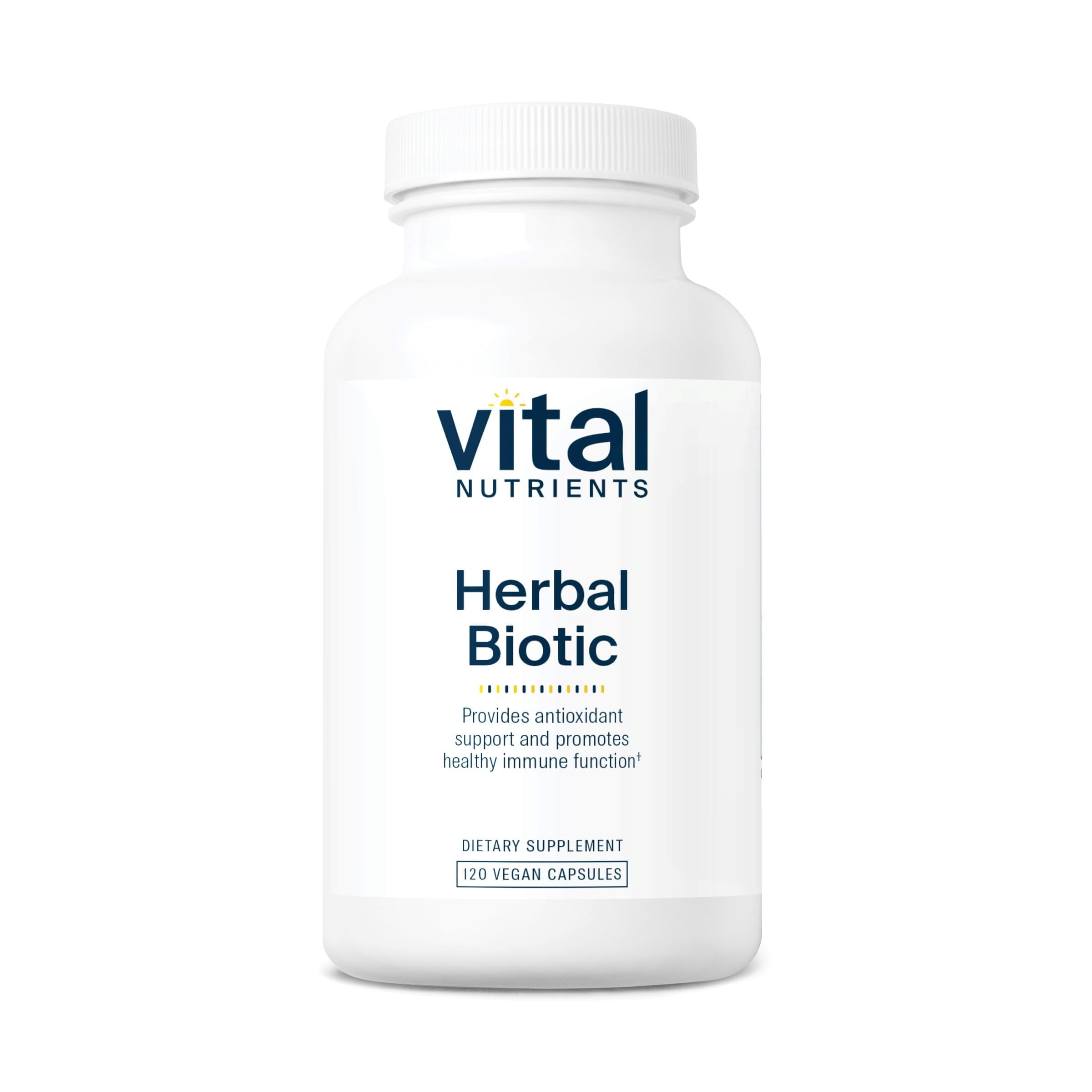 Vital Nutrients Herbal Biotic supplement front view with label