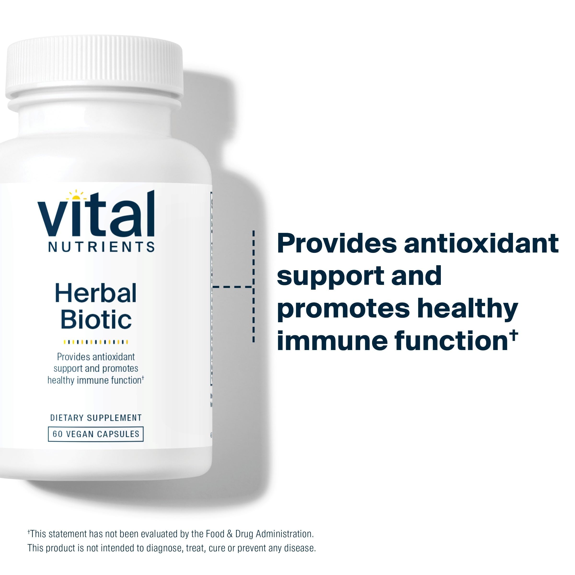 Vital Nutrients Herbal Biotic supplement with measuring spoon