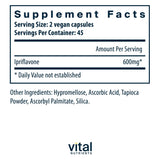 Vital Nutrients Ipriflavone 600mg vegan capsules side view