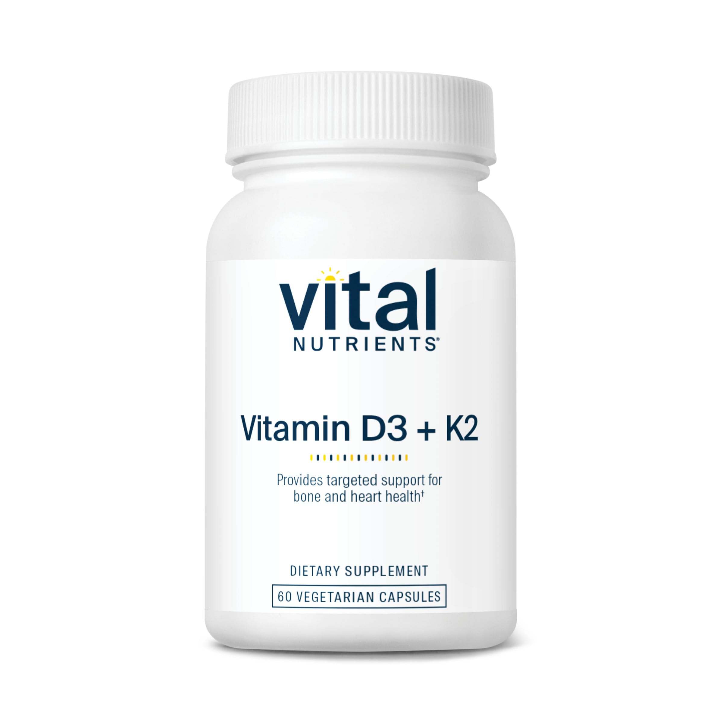 Vital Nutrients K2 D3 Vitamin Supplement front view with packaging