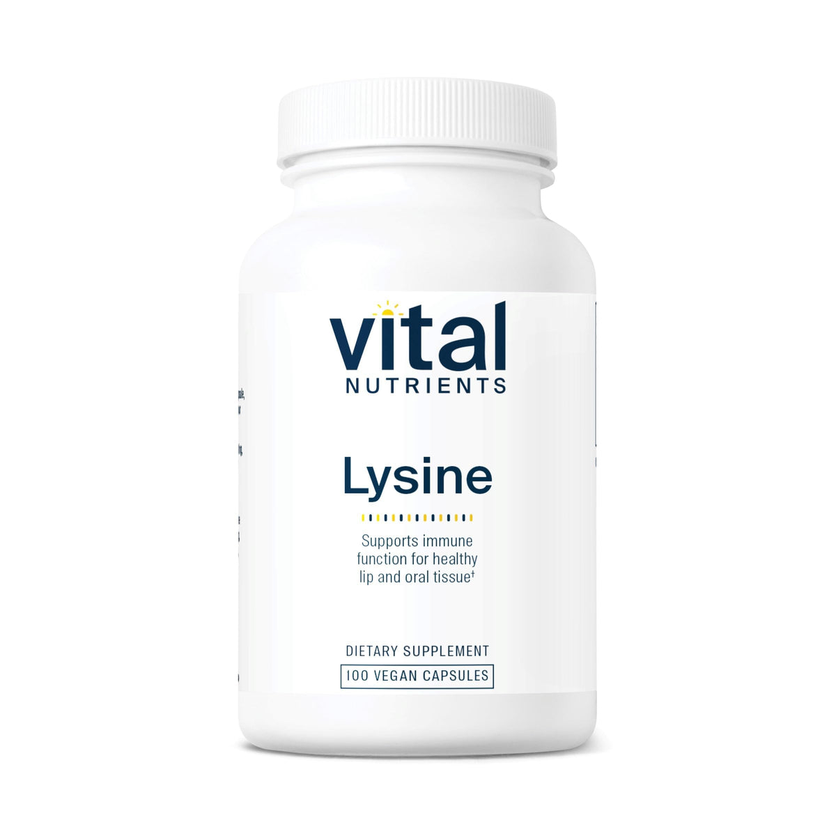 Vital Nutrients L-Lysine 500mg vegan capsules front view