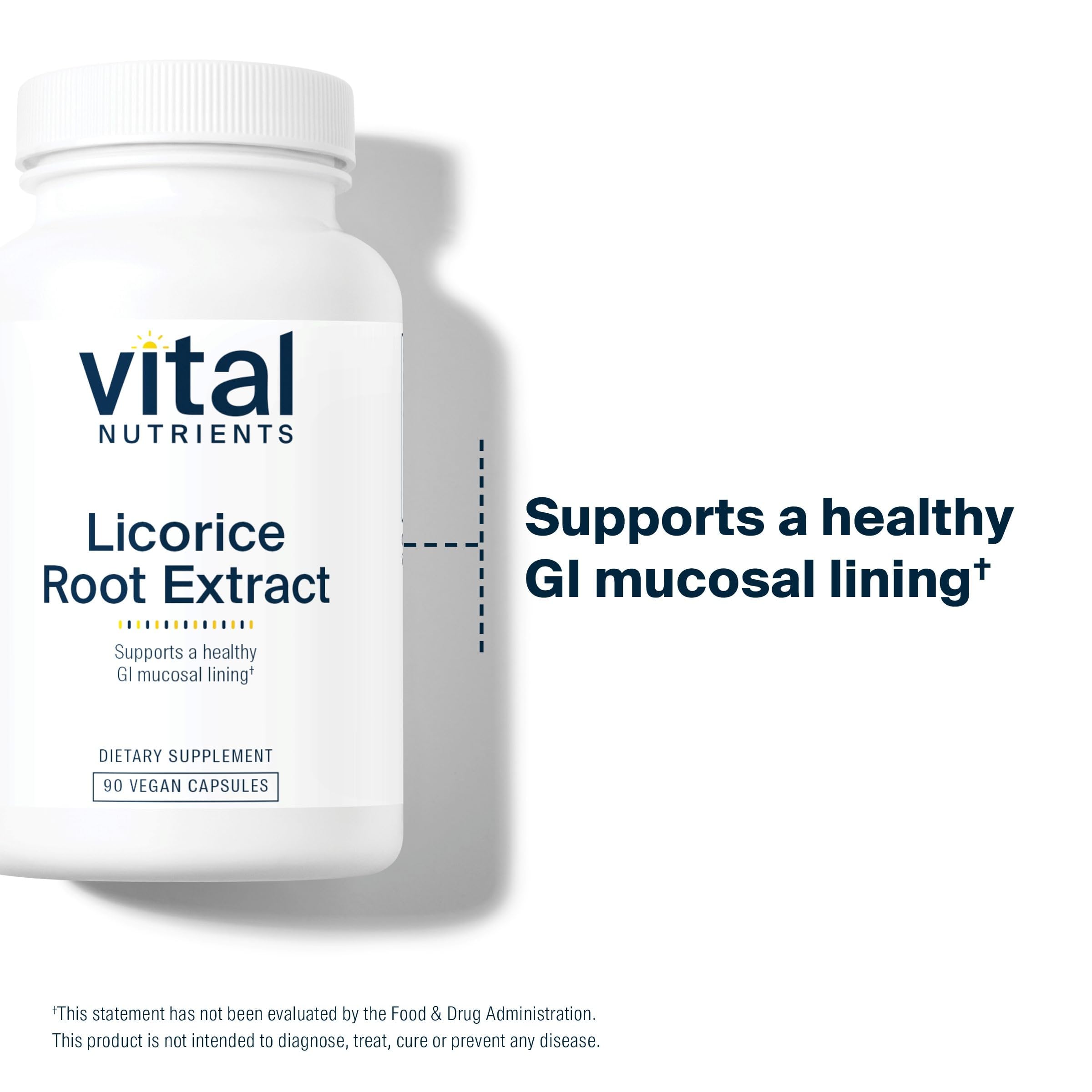 Vital Nutrients Licorice Root Capsules 400mg bottle with label