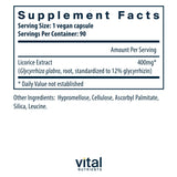 Vital Nutrients Licorice Root Capsules 400mg side view