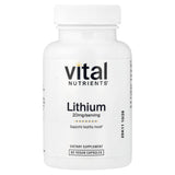 Vital Nutrients Lithium Orotate 20mg 90 Veg Capsules front view