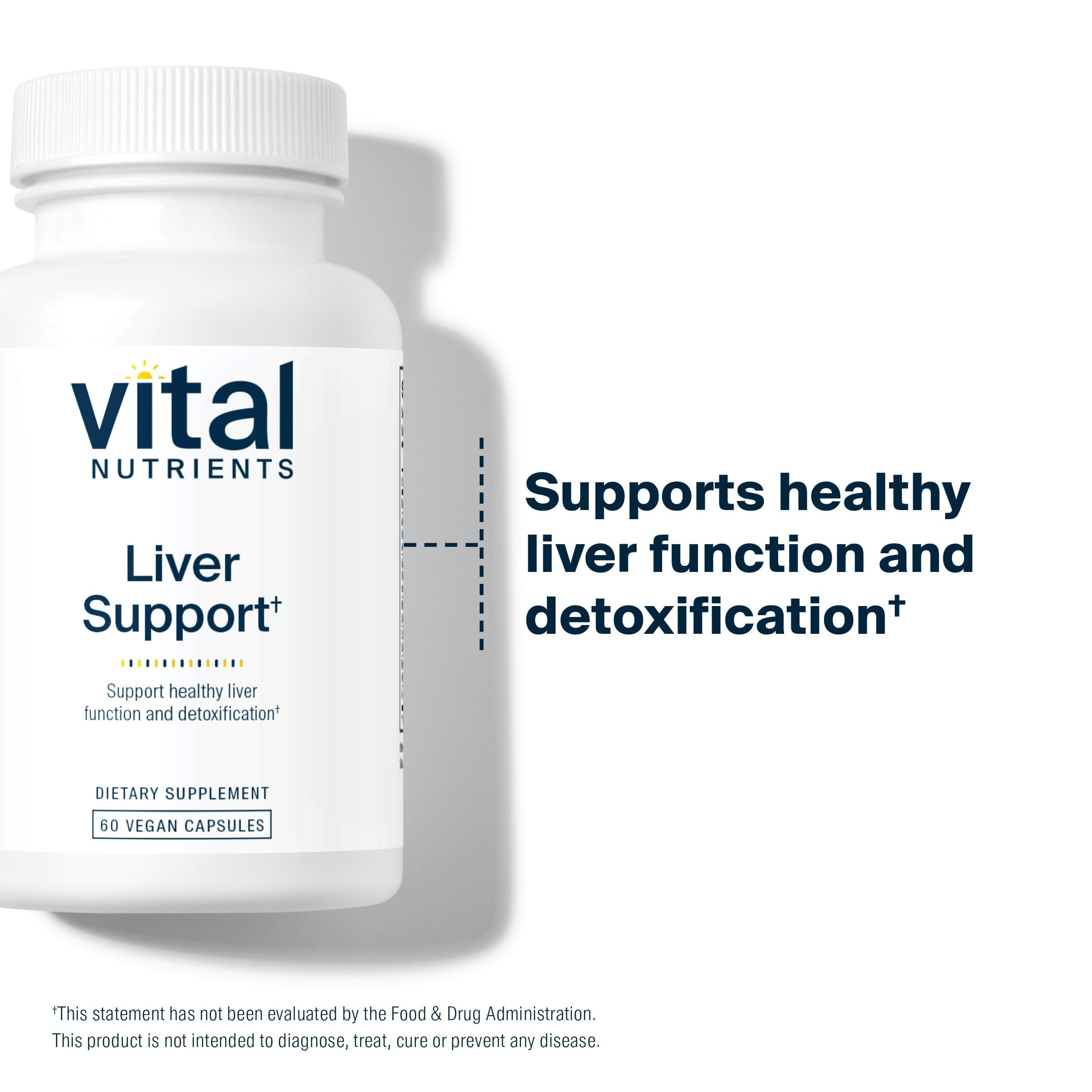 Vital Nutrients Liver Support Capsules on a wooden table