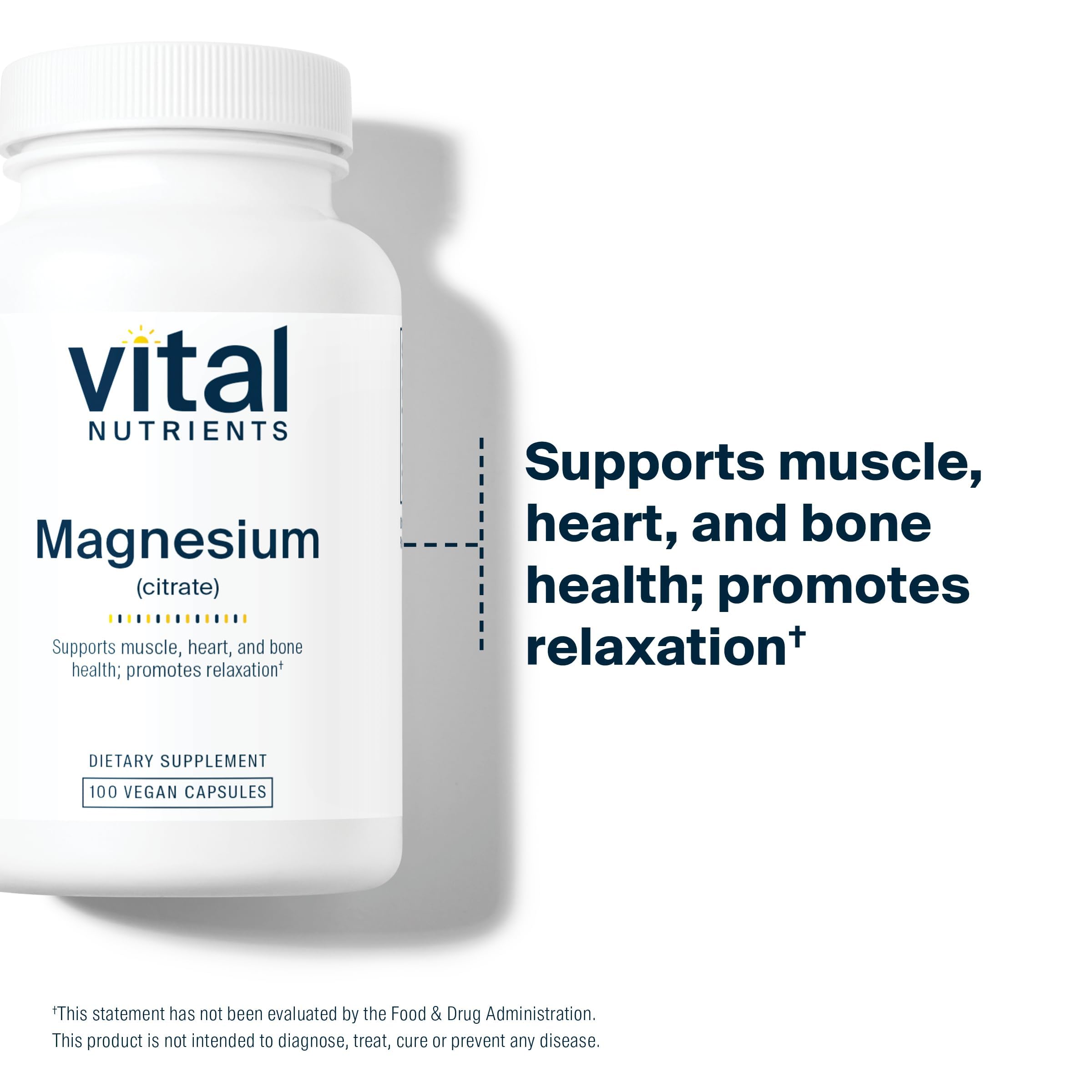 Vital Nutrients Magnesium Citrate 300mg bottle side view