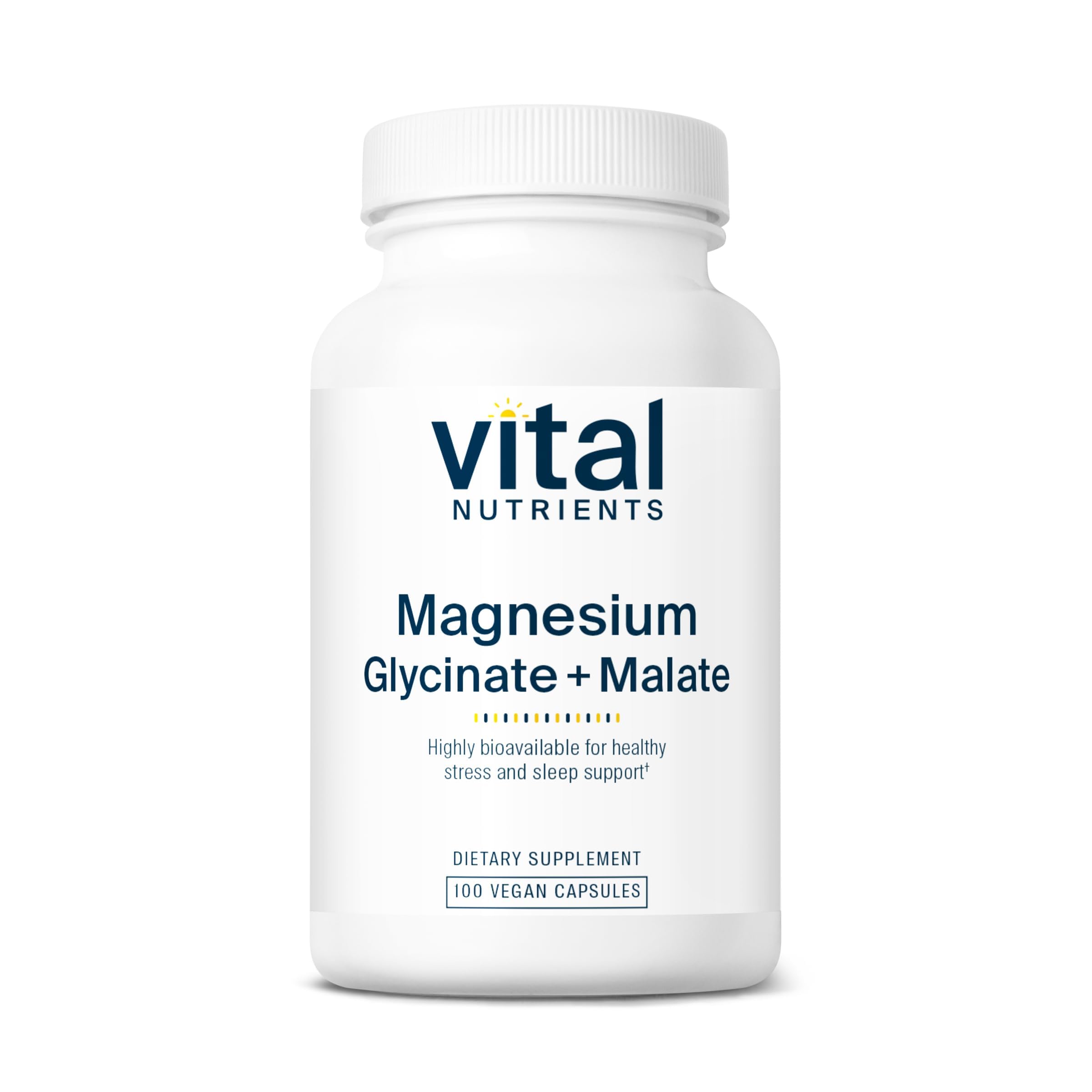 Vital Nutrients Magnesium Malate + Glycinate 240mg supplement front view