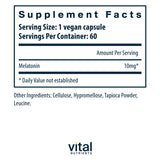 Vital Nutrients Melatonin 10mg capsule bottle with label