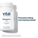 Vital Nutrients Melatonin 10mg capsules on a wooden surface