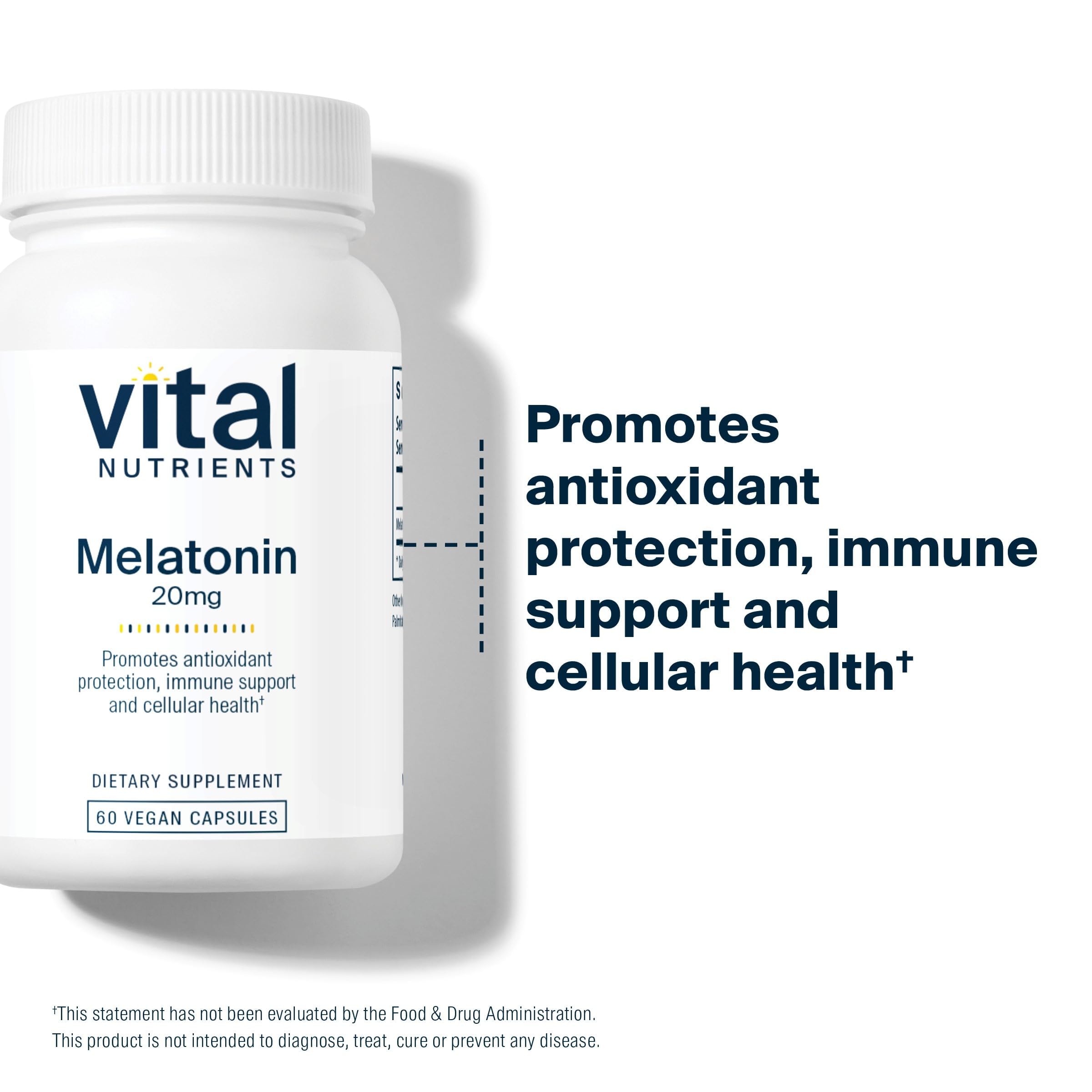 Vital Nutrients Melatonin 20mg packaging with label