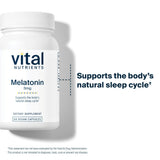 Vital Nutrients Melatonin 3mg Capsules opened with a capsule shown