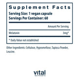 Vital Nutrients Melatonin 3mg Capsules side view