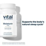 Vital Nutrients Melatonin 3mg Capsules with a measuring spoon