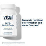 Vital Nutrients Methyl B12 & Folate Capsules bottle with label