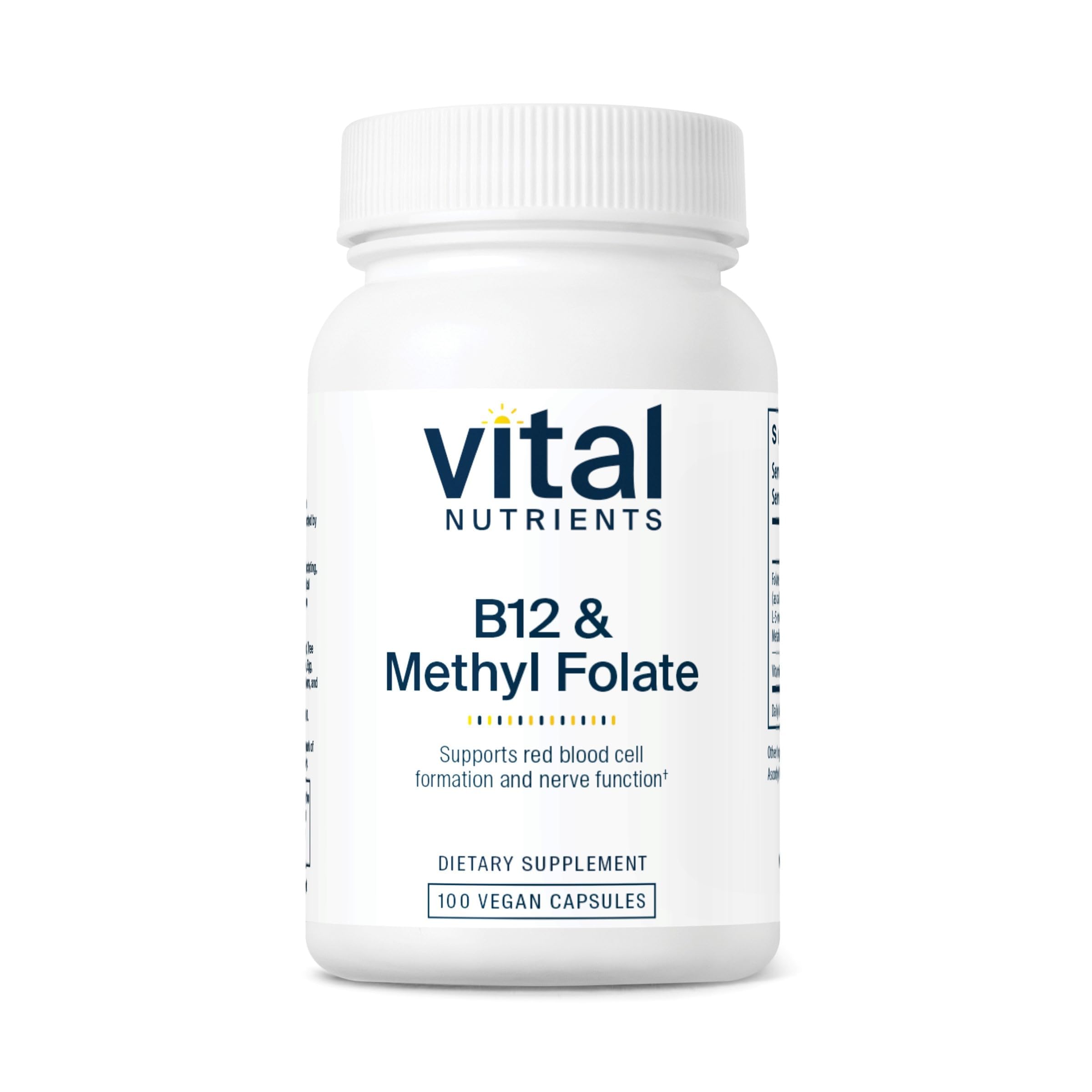 Vital Nutrients Methyl B12 & Folate Capsules front view